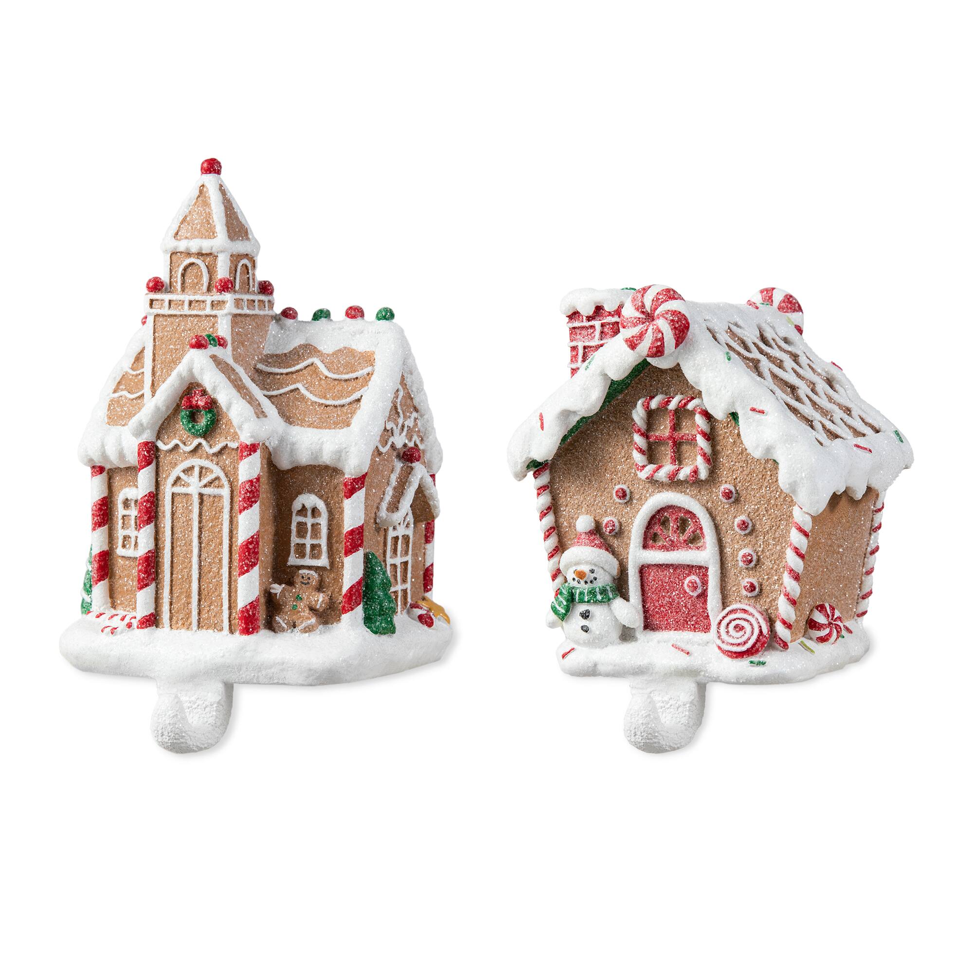 Glitzhome® Gingerbread House Stocking Holder Set